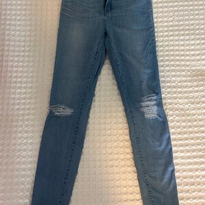 J. Crew Light Blue Distressed Skinny Jeans Size 28 Tall